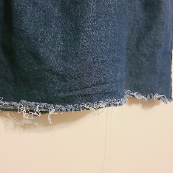 Shein Curve | Women's Denim Circle Skirt With Frayed or Raw Hems (Size 1XL) - Picture 7 of 12